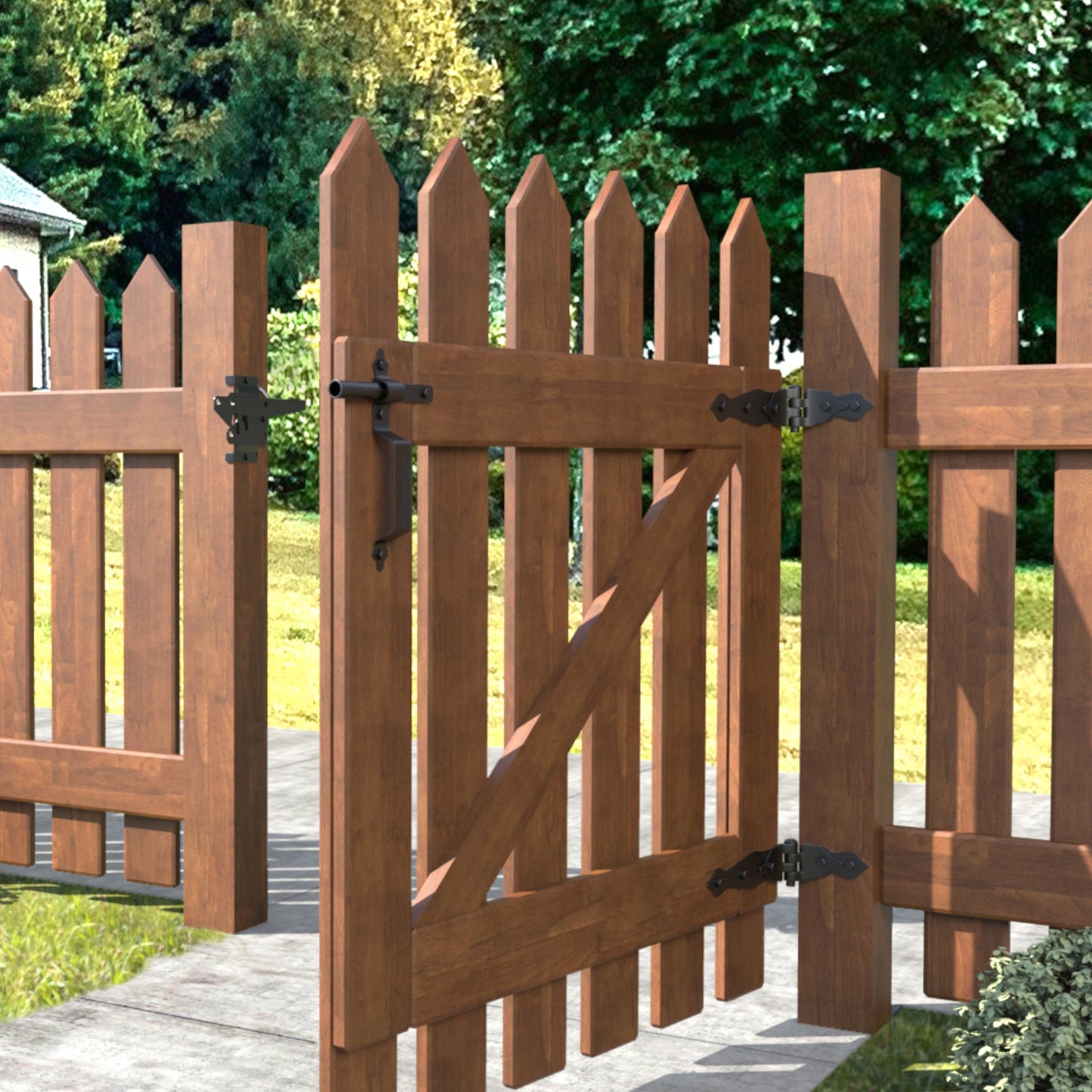 Self-Locking Gate Latch for Wooden Fence