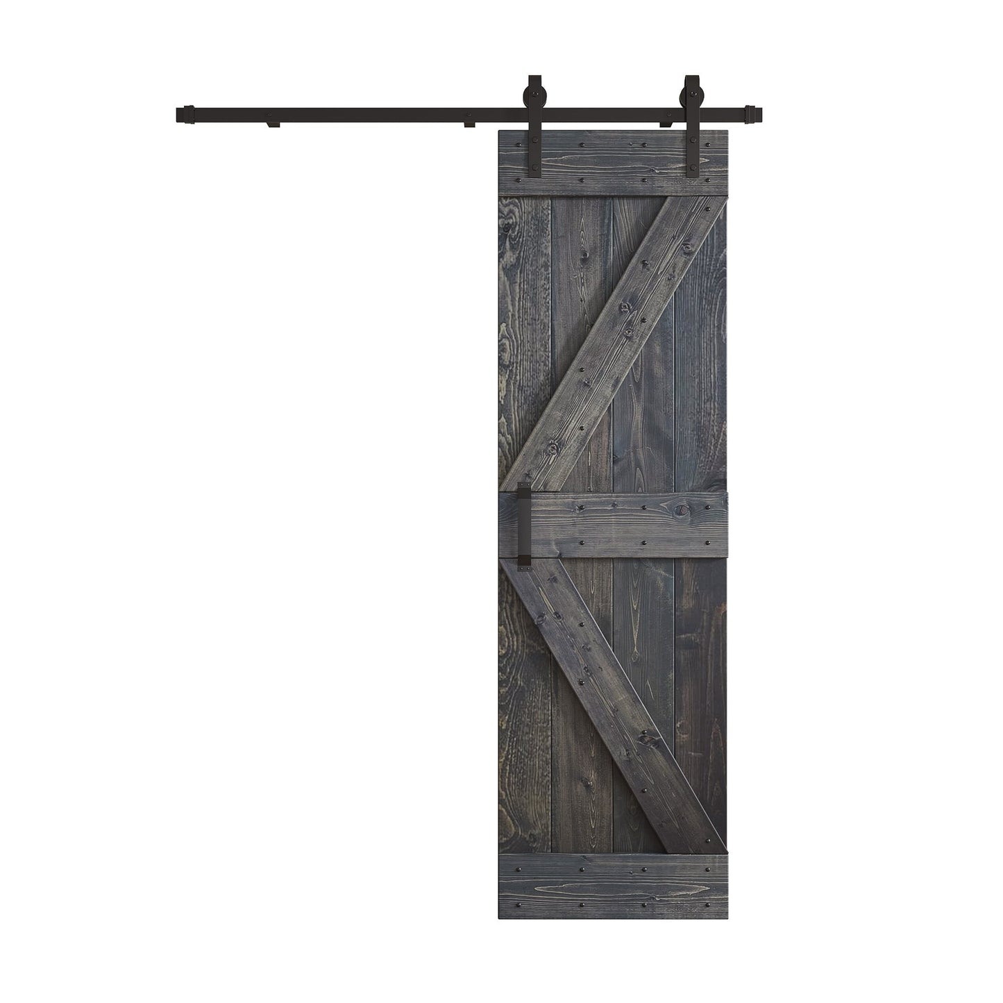K Series 24 in/30 in/36 in/38 in/42 in x 84 in Finished DIY Knotty Wood Sliding Barn Door With Hardware Kit