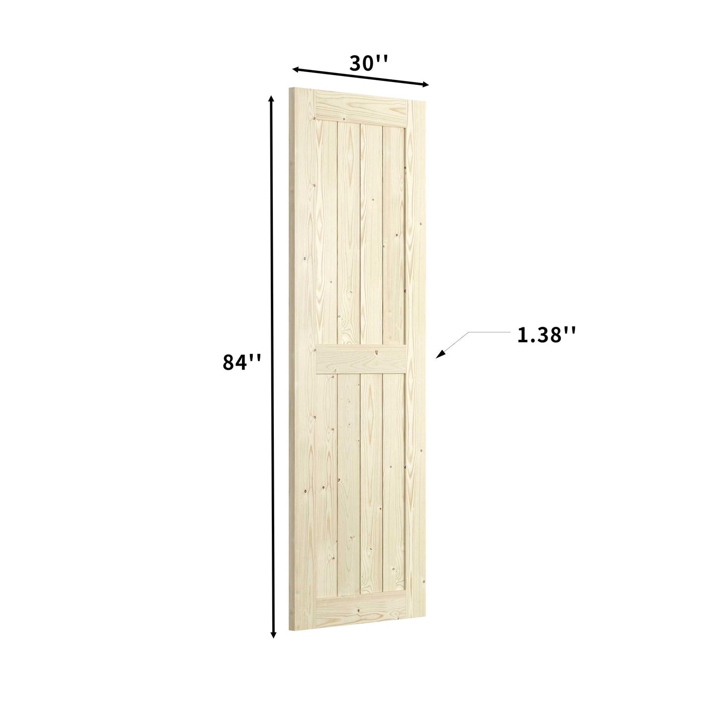 Coast Sequoia K Series Knotty Wood Unfinished Barn Door With Sliding Hardware Kit