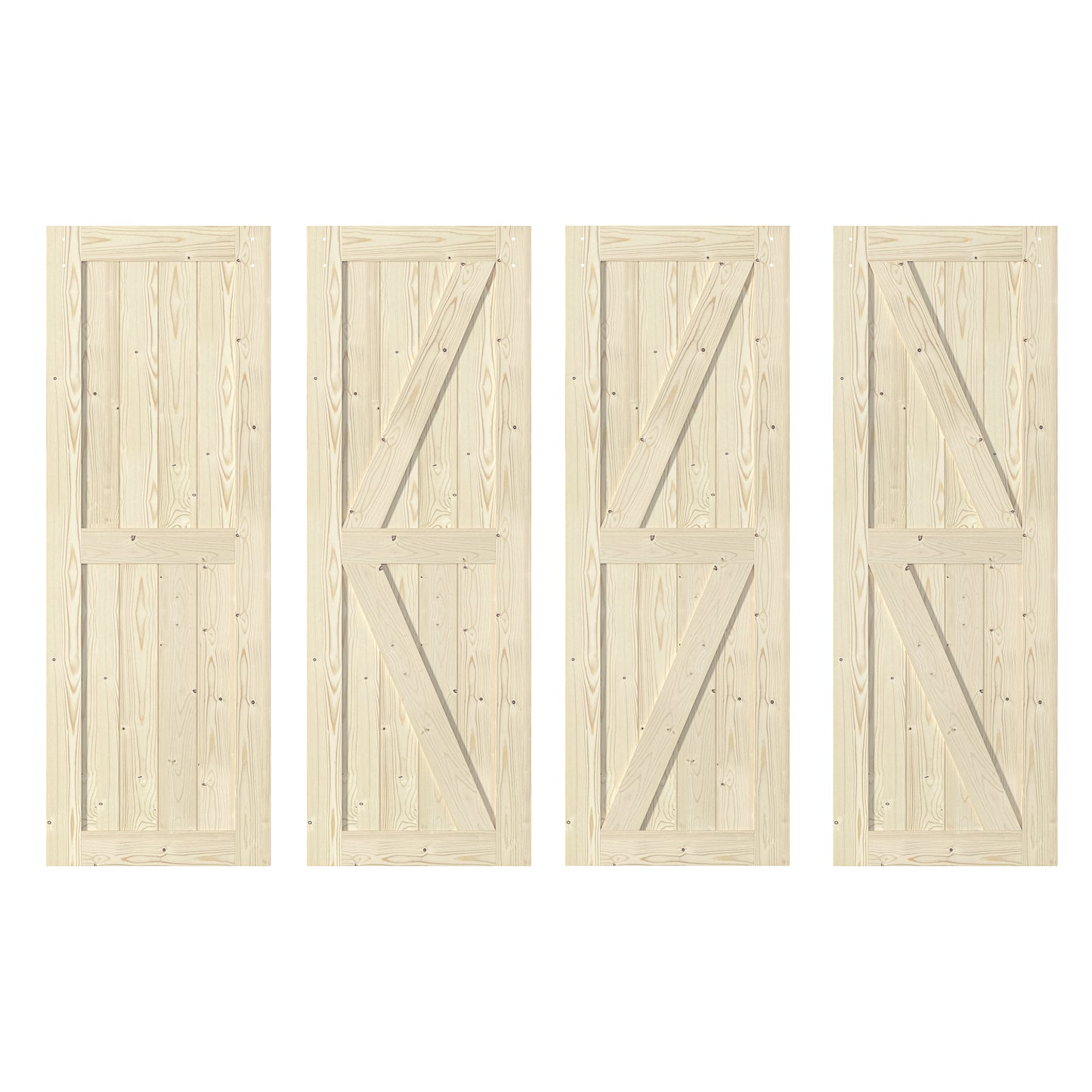 Coast Sequoia K Series Knotty Wood Unfinished Barn Door With Sliding Hardware Kit