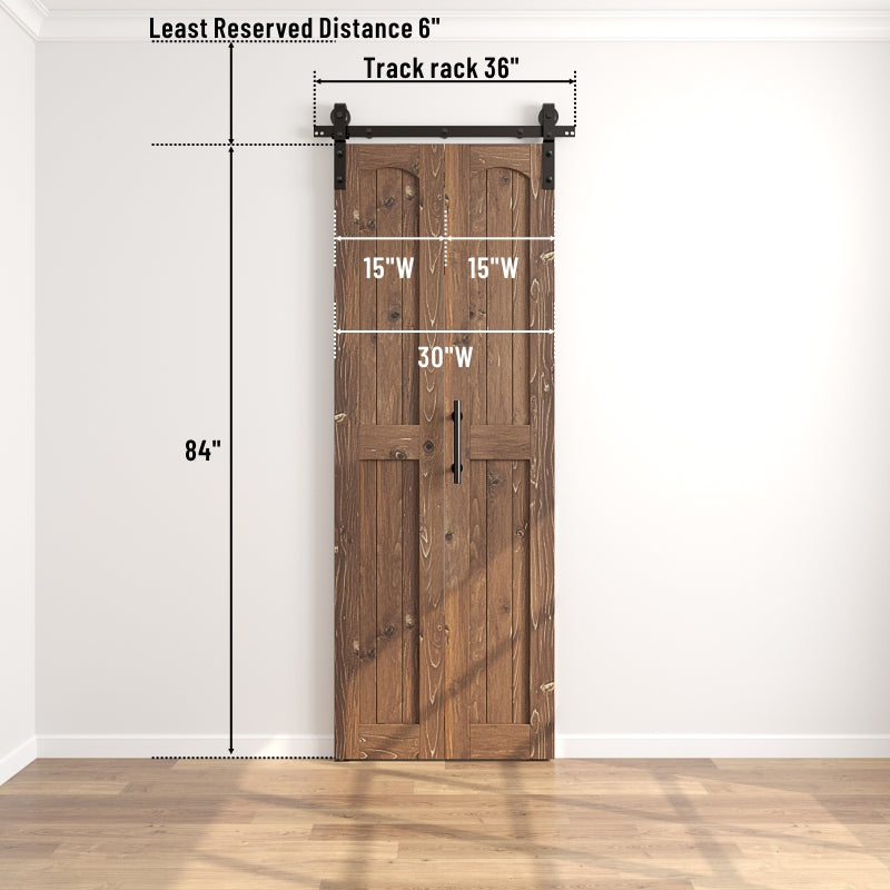 Coast Sequoia Assembled Arch Top 30in./32in./36in./44in./48in. x 84in. Knotty Pine Wood Bi-Fold Door With Hardware Kit