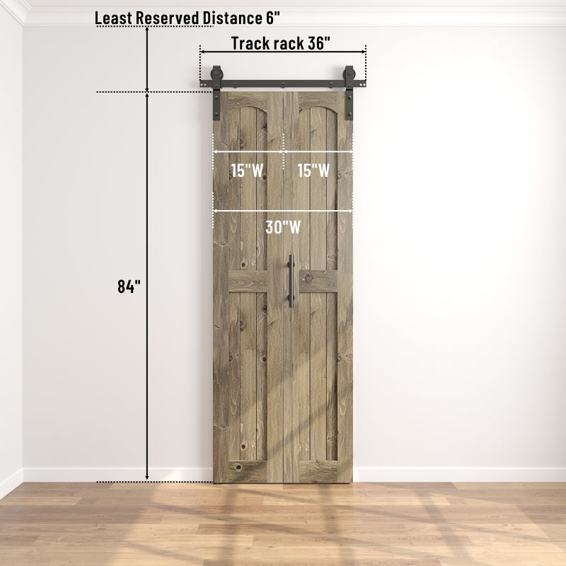 Coast Sequoia Assembled Arch Top 30in./32in./36in./44in./48in. x 84in. Knotty Pine Wood Bi-Fold Door With Hardware Kit