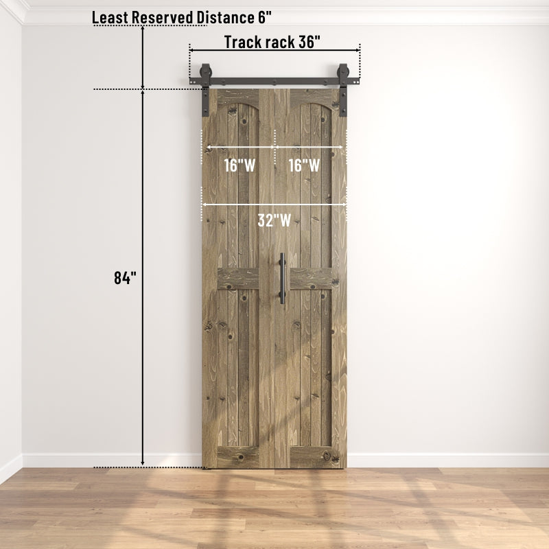 Coast Sequoia Assembled Arch Top 30in./32in./36in./44in./48in. x 84in. Knotty Pine Wood Bi-Fold Door With Hardware Kit
