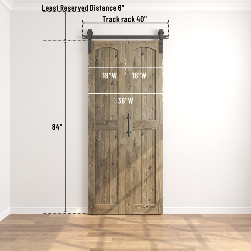 Coast Sequoia Assembled Arch Top 30in./32in./36in./44in./48in. x 84in. Knotty Pine Wood Bi-Fold Door With Hardware Kit