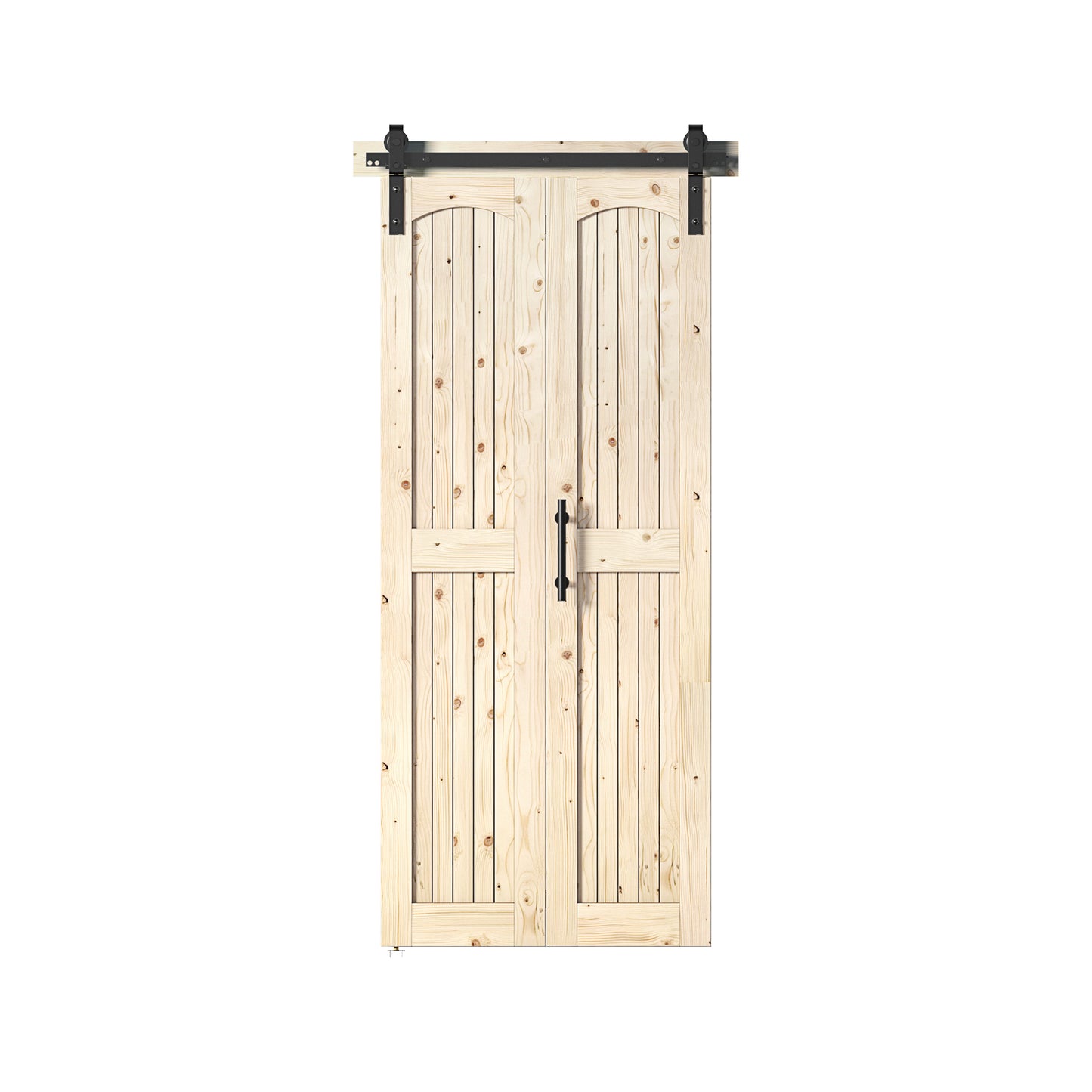 Coast Sequoia Assembled Arch Top 30in./32in./36in./44in./48in. x 84in. Knotty Pine Wood Bi-Fold Door With Hardware Kit