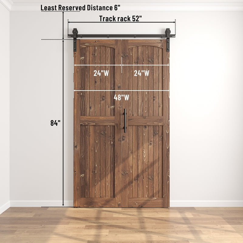 Coast Sequoia Assembled Arch Top 30in./32in./36in./44in./48in. x 84in. Knotty Pine Wood Bi-Fold Door With Hardware Kit