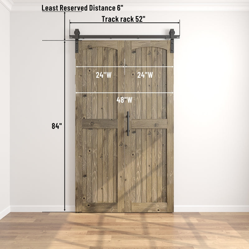 Coast Sequoia Assembled Arch Top 30in./32in./36in./44in./48in. x 84in. Knotty Pine Wood Bi-Fold Door With Hardware Kit