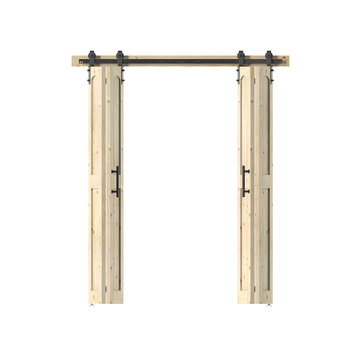 Coast Sequoia Assembled Arch Top 30in./32in./36in./44in./48in. x 84in. Knotty Pine Wood Bi-Fold Door With Hardware Kit
