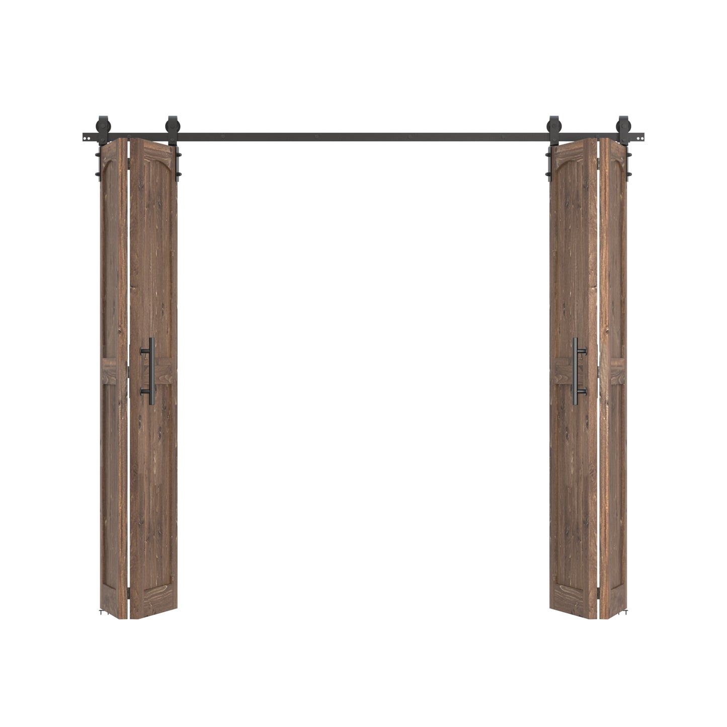 Coast Sequoia Assembled Arch Top 30in./32in./36in./44in./48in. x 84in. Knotty Pine Wood Bi-Fold Door With Hardware Kit