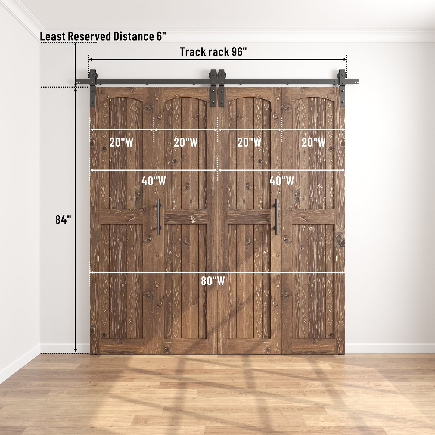 Coast Sequoia Assembled Arch Top 30in./32in./36in./44in./48in. x 84in. Knotty Pine Wood Bi-Fold Door With Hardware Kit