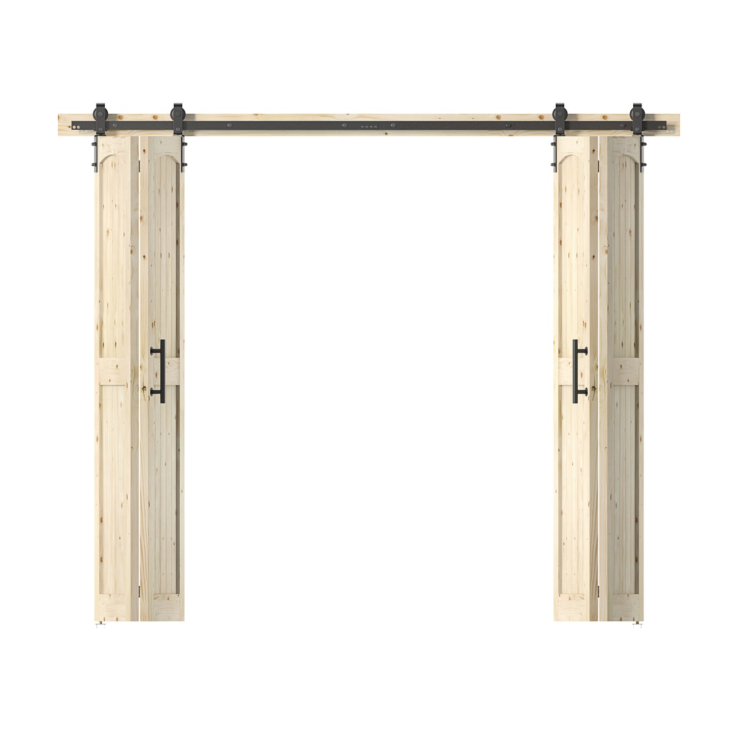 Coast Sequoia Assembled Arch Top 30in./32in./36in./44in./48in. x 84in. Knotty Pine Wood Bi-Fold Door With Hardware Kit