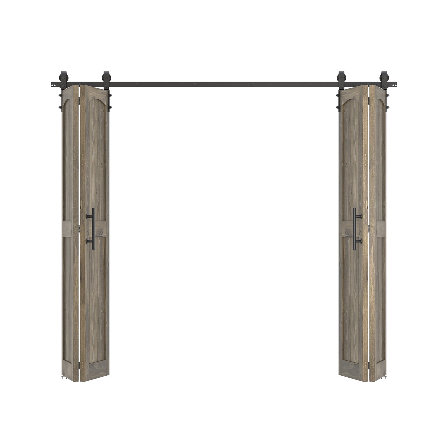 Coast Sequoia Assembled Arch Top 30in./32in./36in./44in./48in. x 84in. Knotty Pine Wood Bi-Fold Door With Hardware Kit