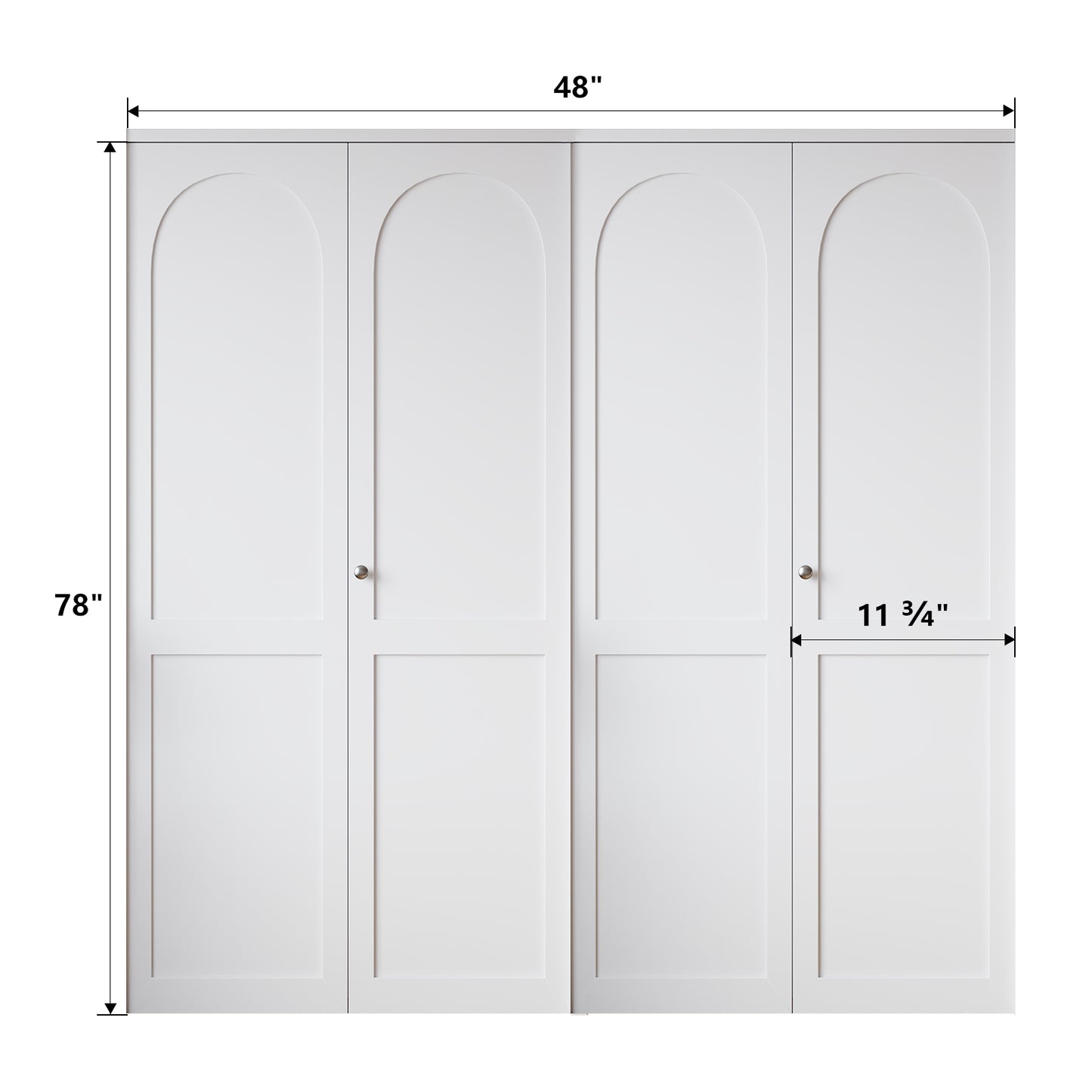 White Primed 78" Solid Core Shaker Bi-Fold Door With Installation Hardware Kit