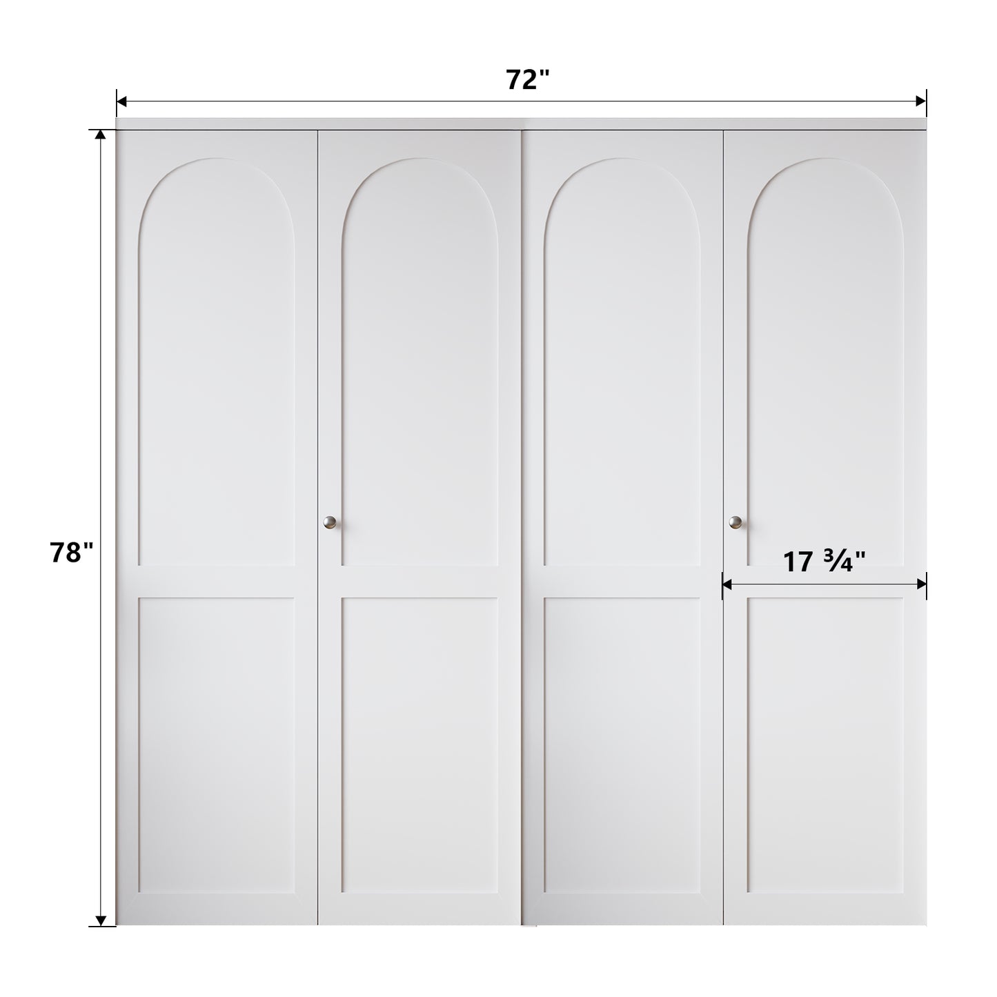 White Primed 78" Solid Core Shaker Bi-Fold Door With Installation Hardware Kit