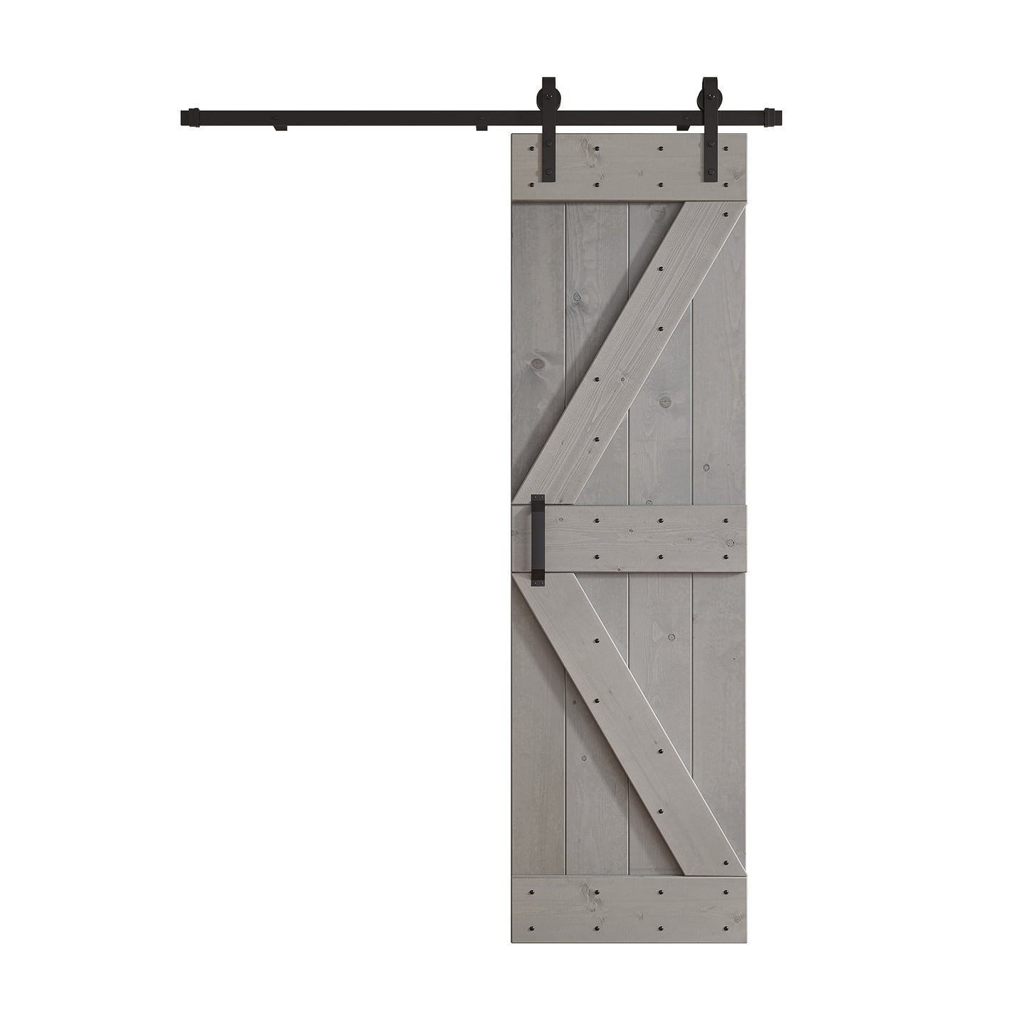 K Series 24 in/30 in/36 in/38 in/42 in x 84 in Finished DIY Knotty Wood Sliding Barn Door With Hardware Kit