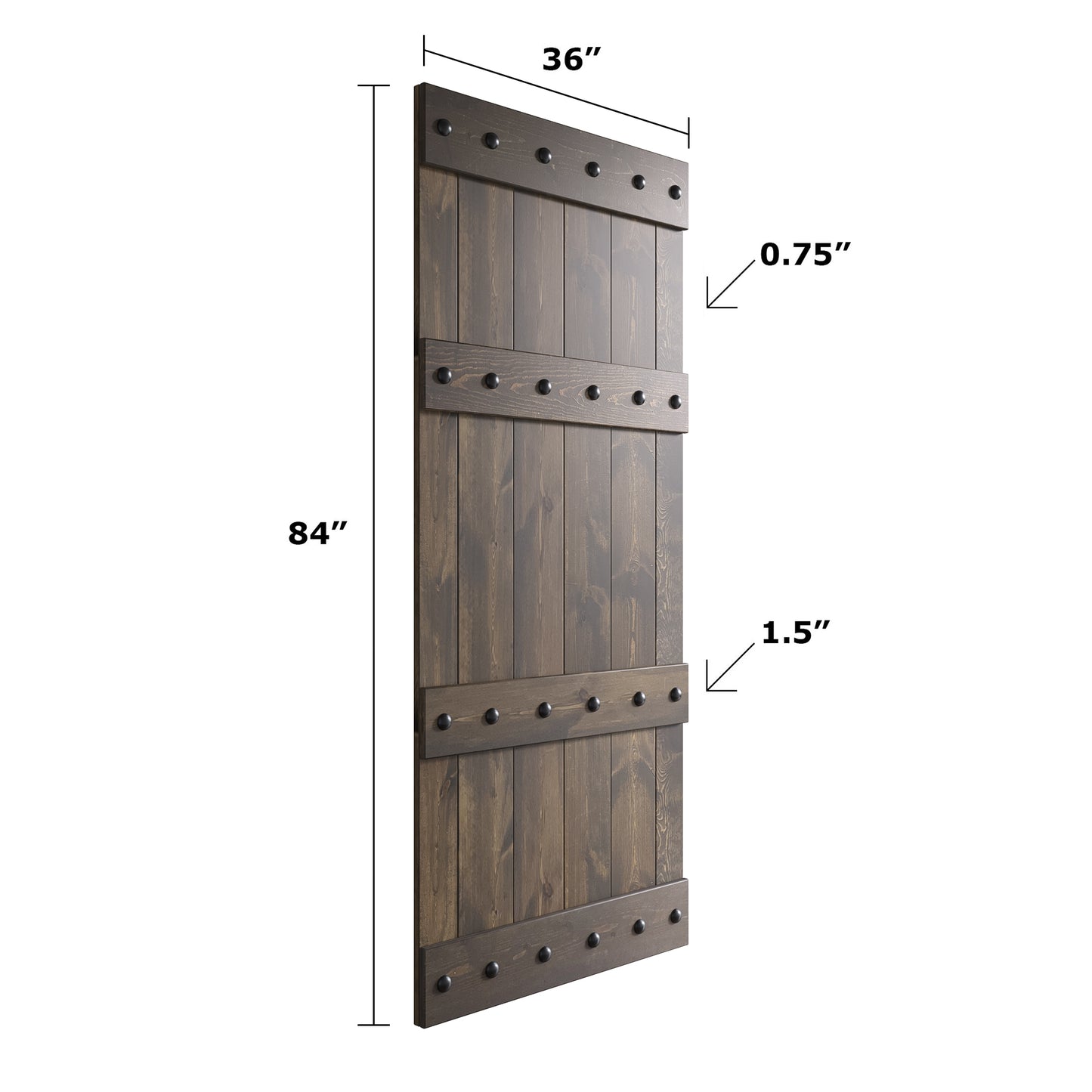 Castle Series 48in/60in/72in/84in x 84 in DIY Finished Knotty Pine Wood Double Sliding Barn Door With Hardware Kit