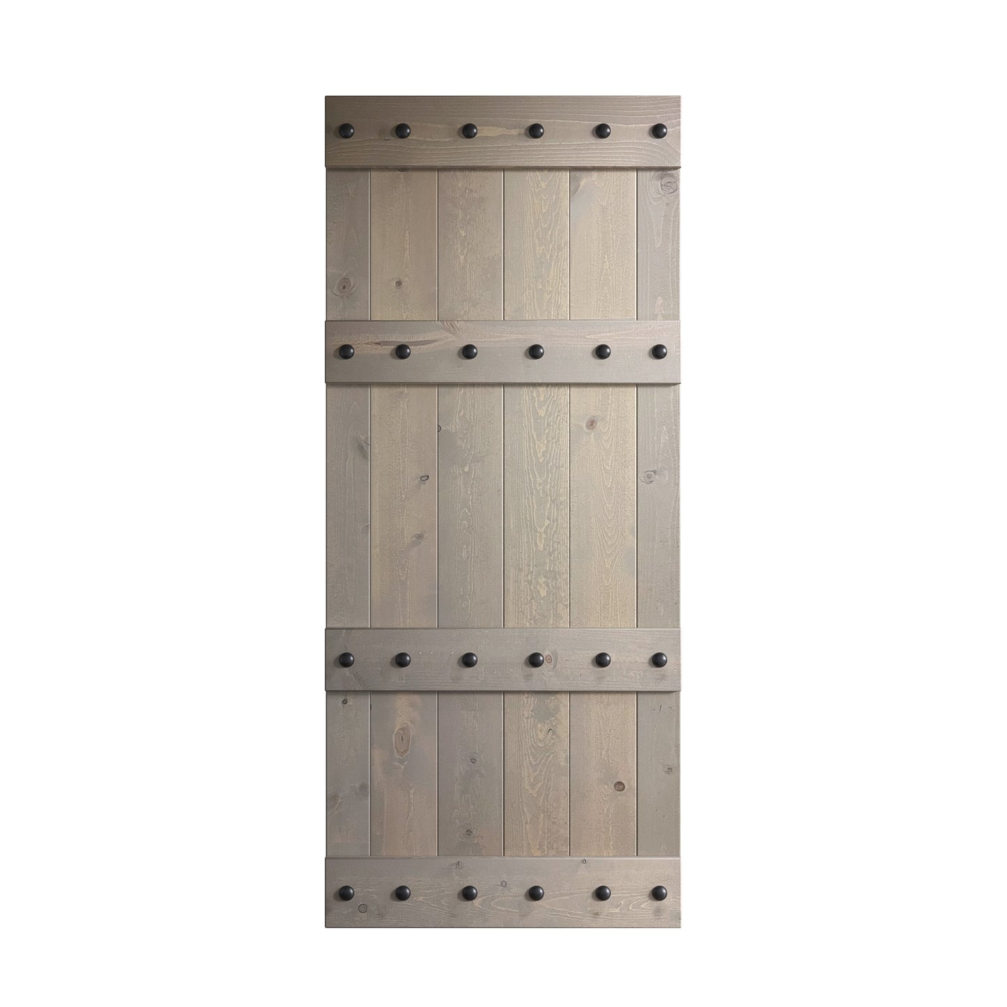Castle Series 48in/60in/72in/84in x 84 in DIY Finished Knotty Pine Wood Double Sliding Barn Door With Hardware Kit