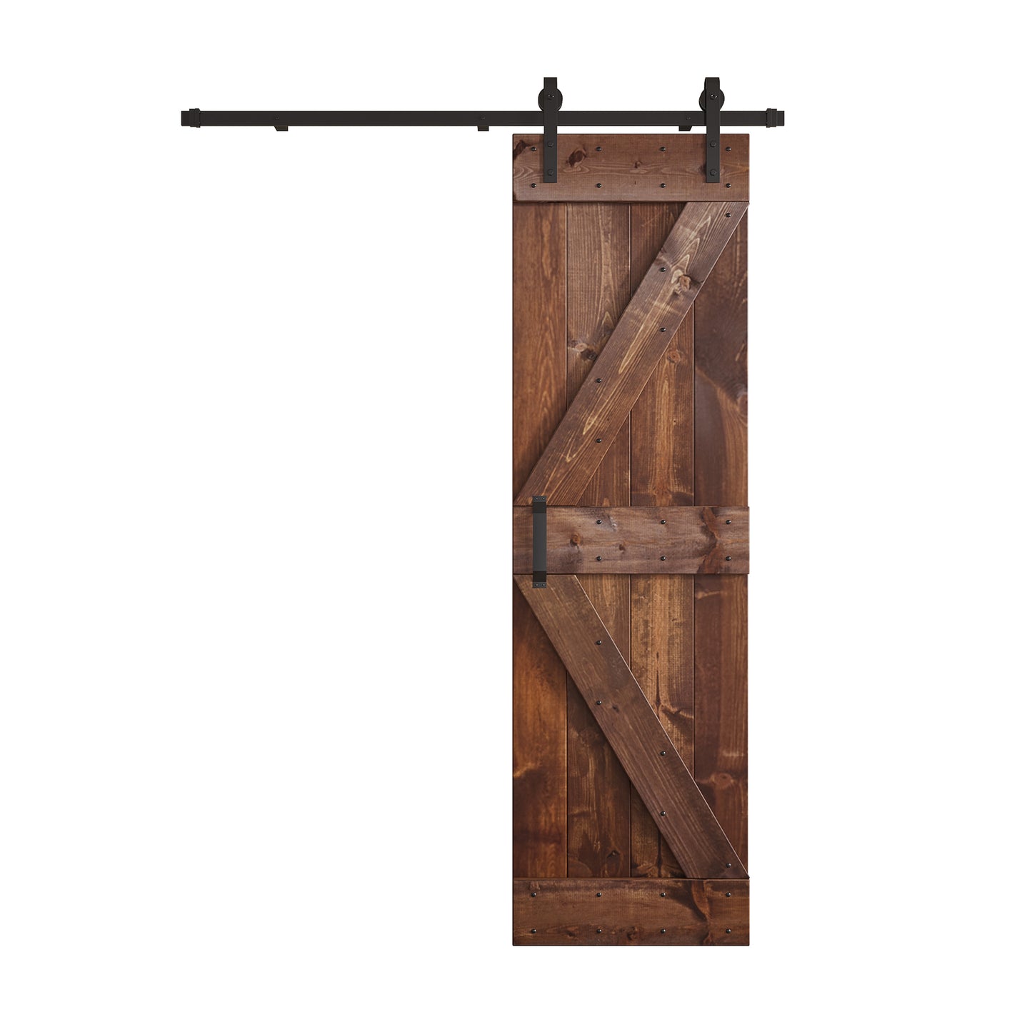K Series 24 in/30 in/36 in/38 in/42 in x 84 in Finished DIY Knotty Wood Sliding Barn Door With Hardware Kit