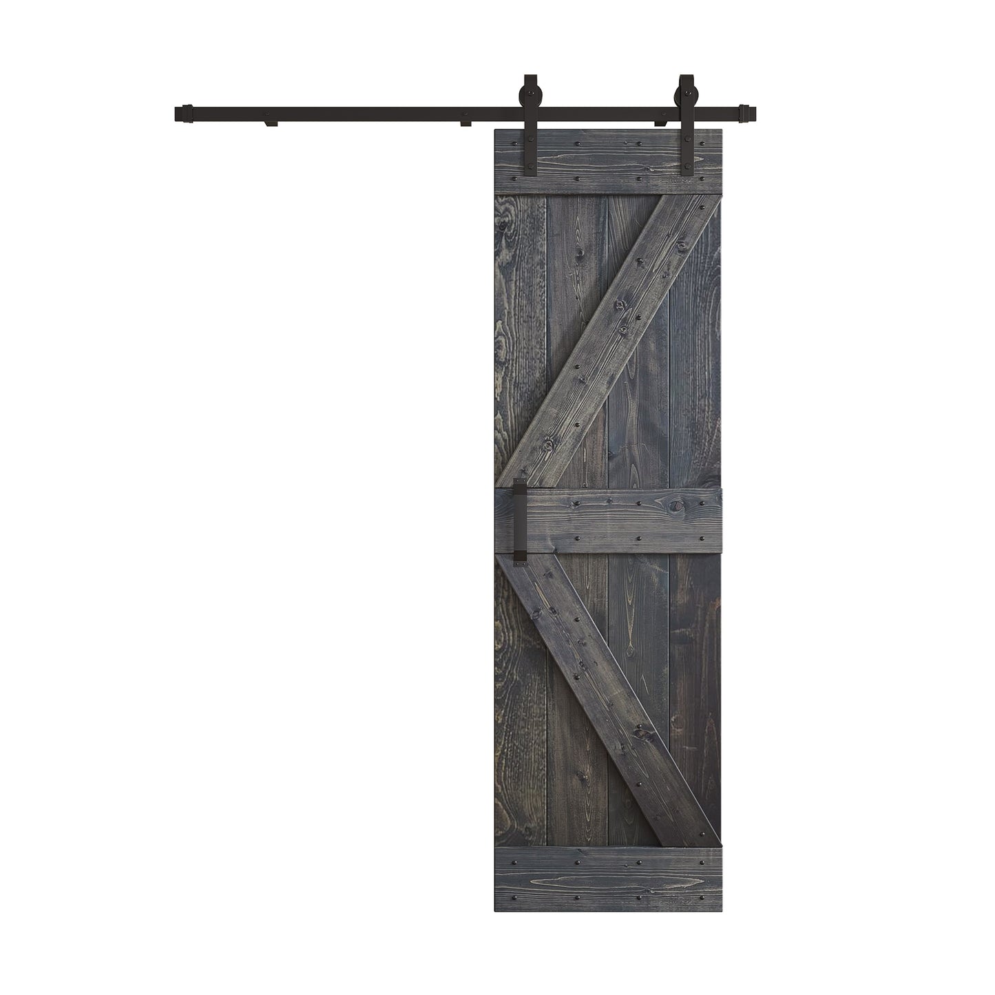 K Series 24 in/30 in/36 in/38 in/42 in x 84 in Finished DIY Knotty Wood Sliding Barn Door With Hardware Kit
