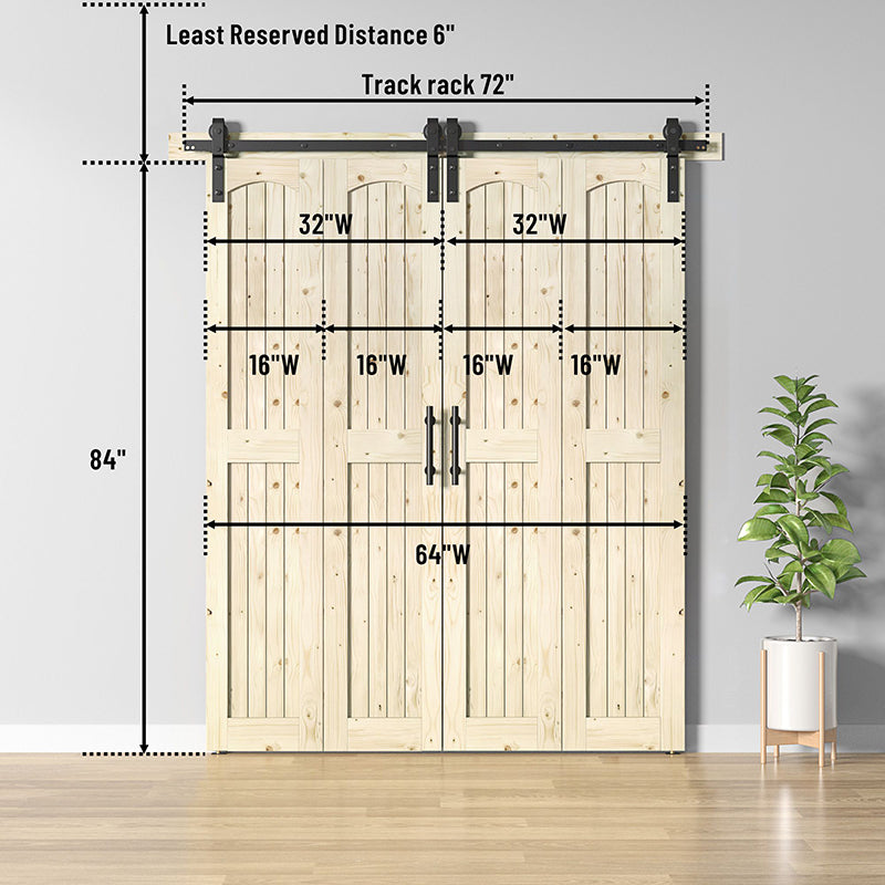 Coast Sequoia Assembled Arch Top  30in./32in./36in./44in./48in.  x 84in. Knotty Pine Wood Unfinished Bi-Fold Door With Hardware Kit