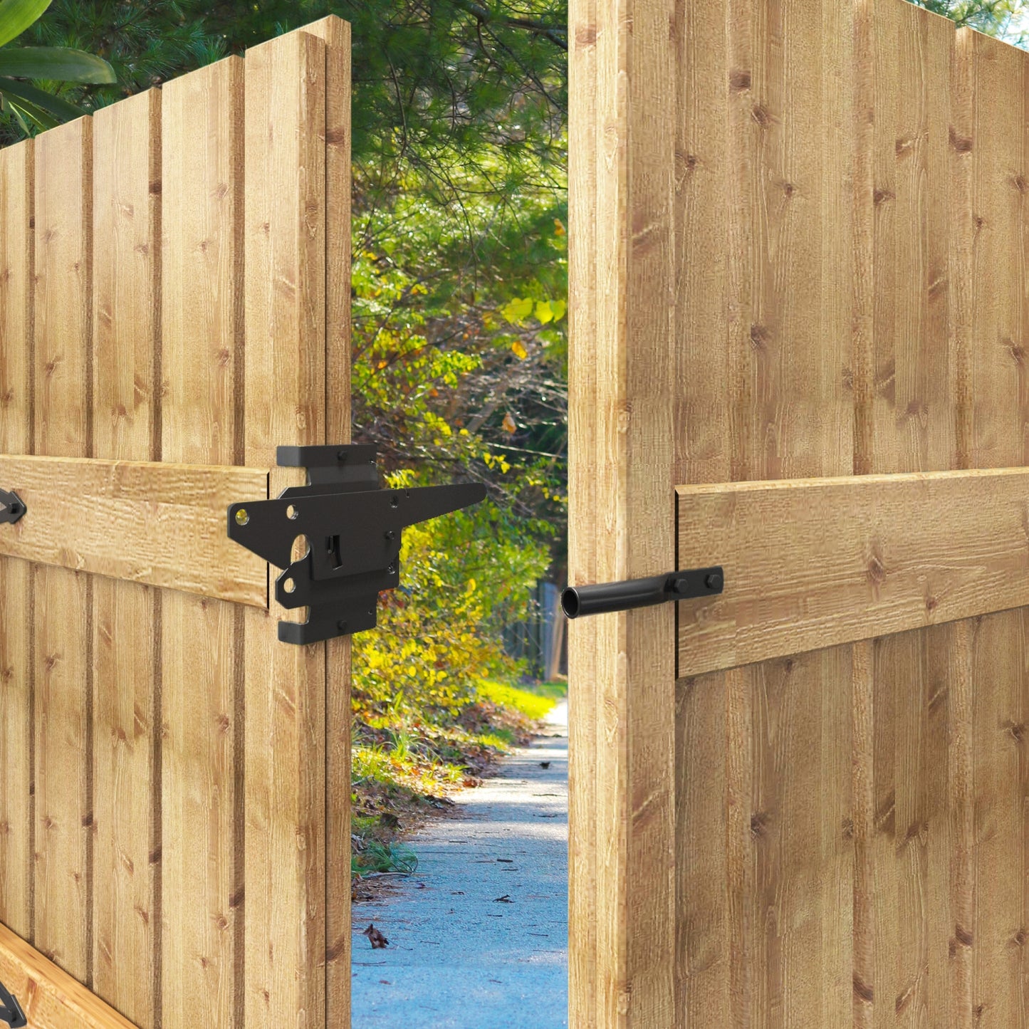 Self-Locking Gate Latch for Wooden Fence