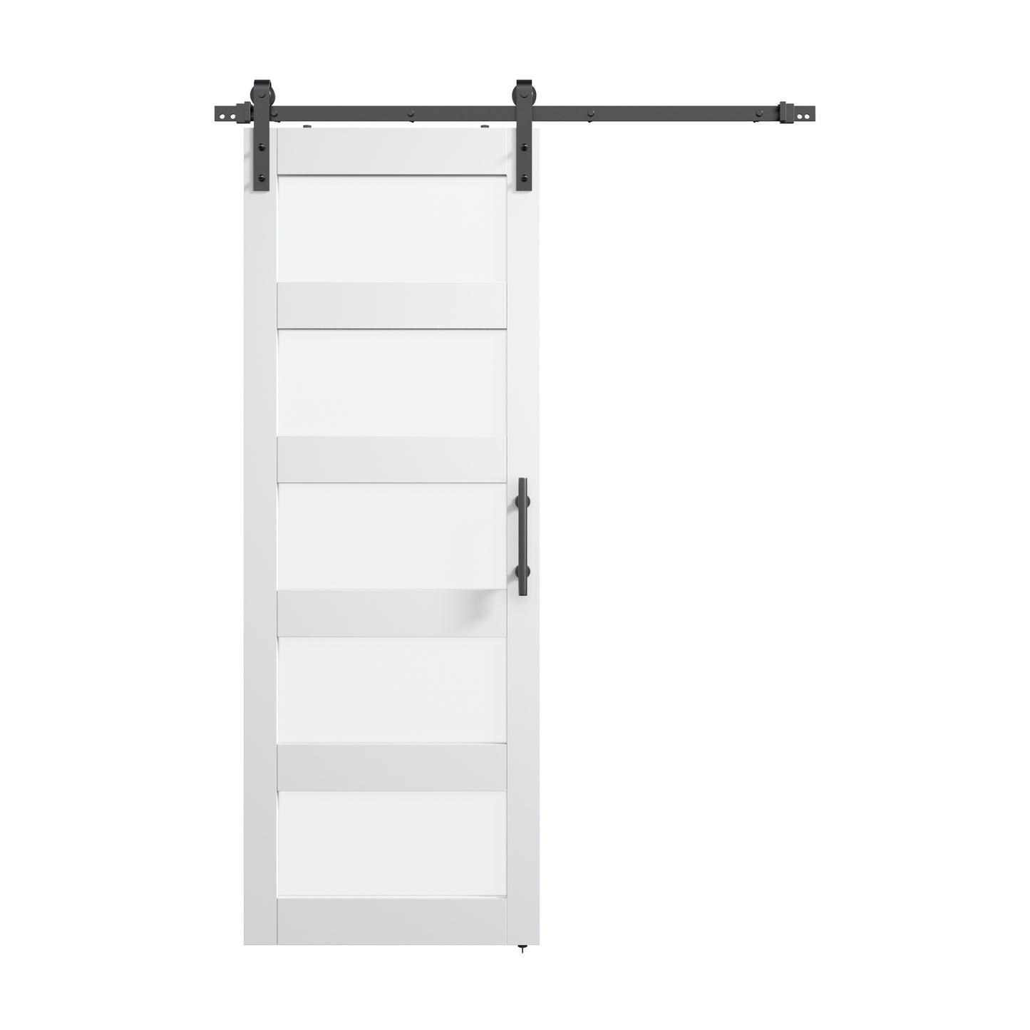 30in./36in./42in./60in./72in./84in.x 84in. 5 Frosted Glass White / Gray PVC Surface MDF Sliding Barn Door With Hardware Kit