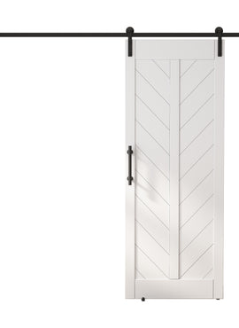 30in./36in./42in./48in./60in./72in./84in./96in.x 84in.MDF Barn Door With Sliding Hardware Kit ,Covered with Water-Proof PVC Surface, White, V-Frame