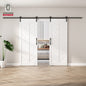 30in./36in./42in./48in./60in./72in./84in./96in.x 84in.MDF Barn Door With Sliding Hardware Kit ,Covered with Water-Proof PVC Surface, White, V-Frame