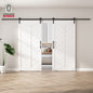 30in./36in./42in./48in./60in./72in./84in./96in.x 84in.MDF Barn Door With Sliding Hardware Kit ,Covered with Water-Proof PVC Surface, White, V-Frame