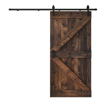 K Series  24 in/30 in/36 in/38 in/42 in x 84 in  Finished DIY Knotty Wood Sliding Barn Door With Hardware Kit