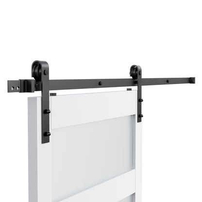 30in./36in./42in./60in./72in./84in.x 84in. 5 Frosted Glass White / Gray PVC Surface MDF Sliding Barn Door With Hardware Kit