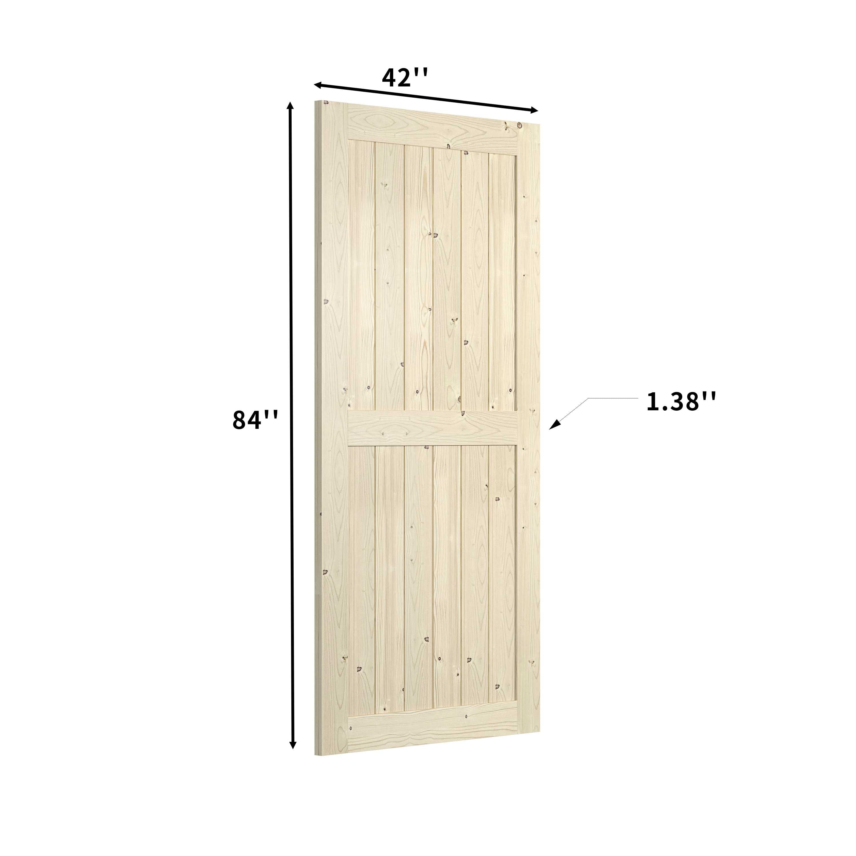 Coast Sequoia 30in./32in./36in./42in. x 84in. K Series Knotty Wood Unfinished Barn Door With Sliding Hardware Kit