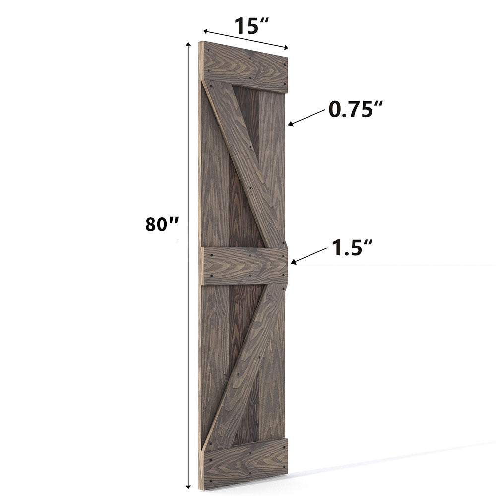 30in./36in./48in. x 80in. Embossing Bi-Fold Barn Door With Sliding Hardware Kit