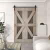 30in./36in./48in./60in./72in.x 84in. Embossing Bi-Fold Barn Door With Sliding Hardware Kit