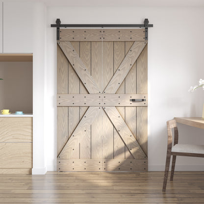 30in./36in./48in. x 80in. Embossing Bi-Fold Barn Door With Sliding Hardware Kit