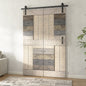 24in./28in./30in./32in./36in./42in./48in./60in./72in.x 84in. Embossing Bi-Fold Barn Door With Sliding Hardware Kit