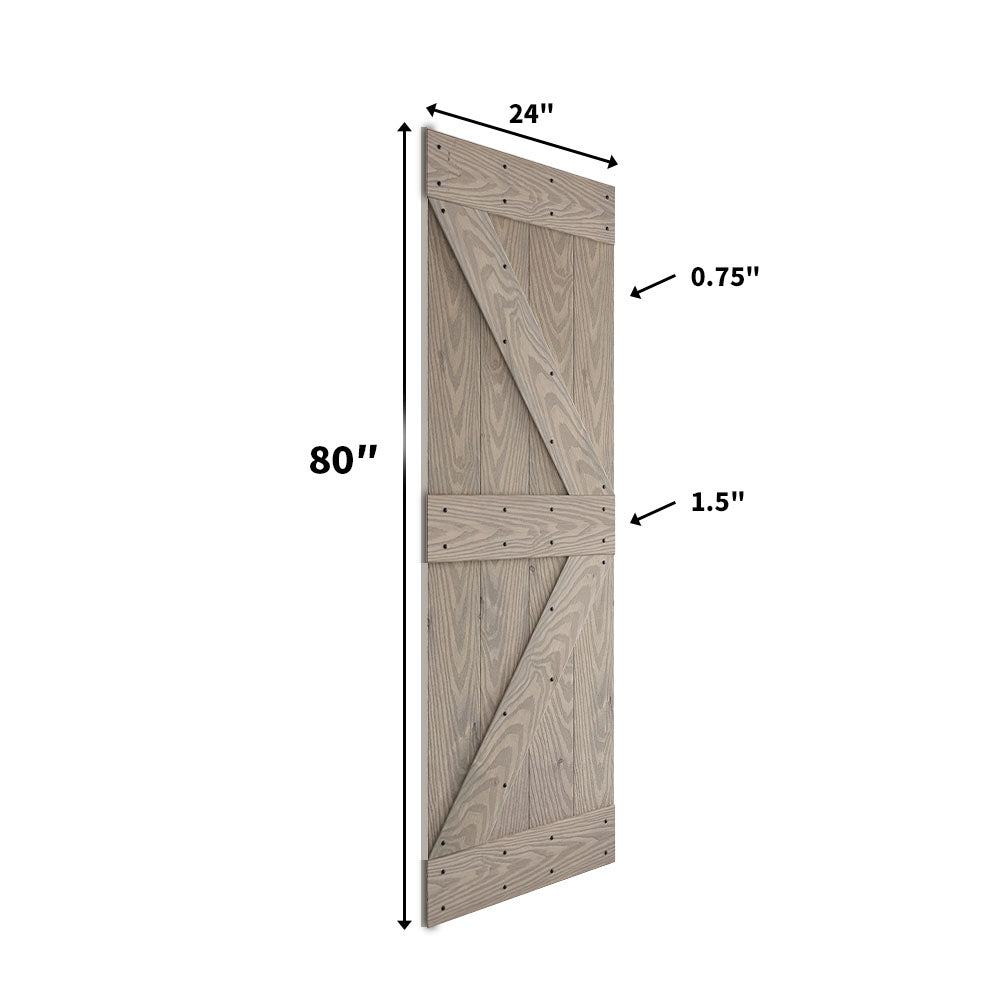 30in./36in./48in. x 80in. Embossing Bi-Fold Barn Door With Sliding Hardware Kit