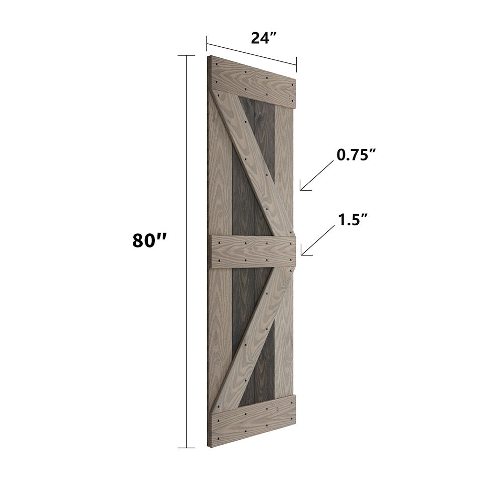 30in./36in./48in. x 80in. Embossing Bi-Fold Barn Door With Sliding Hardware Kit