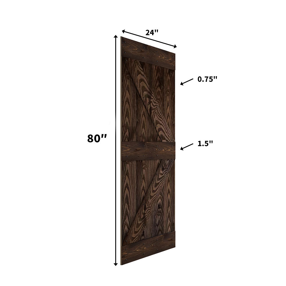 30in./36in./48in. x 80in. Embossing Bi-Fold Barn Door With Sliding Hardware Kit