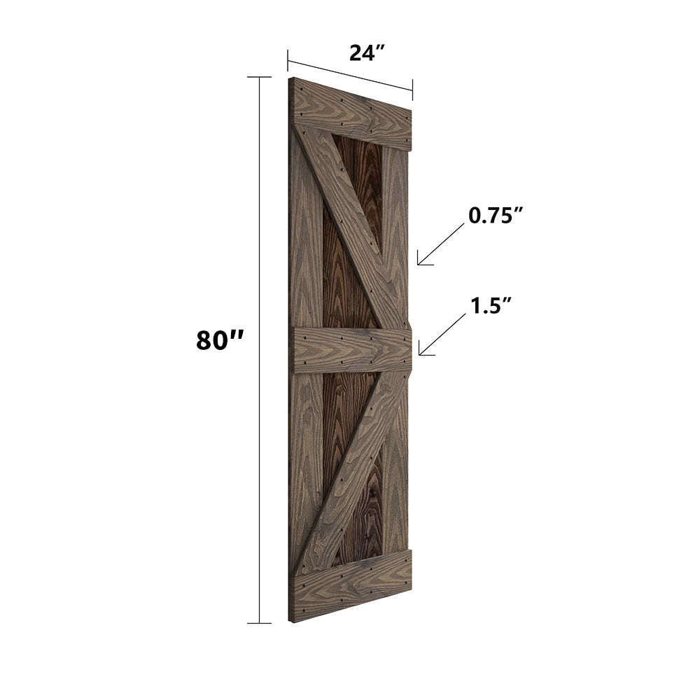 30in./36in./48in. x 80in. Embossing Bi-Fold Barn Door With Sliding Hardware Kit