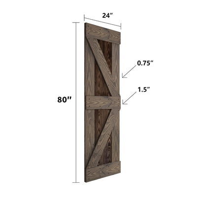 30in./36in./48in. x 80in. Embossing Bi-Fold Barn Door With Sliding Hardware Kit