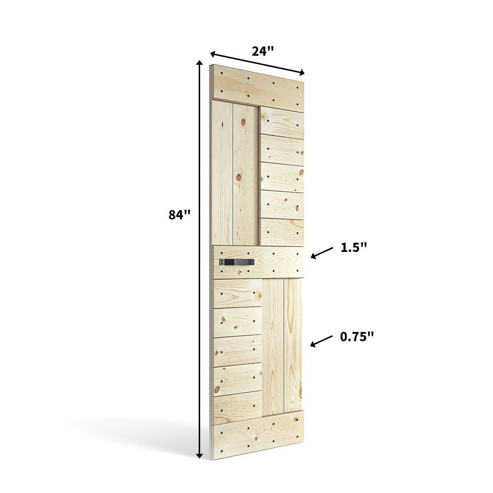 30in./36in./48in./60in./72in.x 84in. Embossing Bi-Fold Barn Door With Sliding Hardware Kit