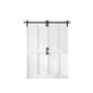 24in./28in./30in./36in./44in./48in./60in./72in./96in. x 84in. MDF Bi-Fold Barn Door with Hardware Kit ,Covered with Water-Proof PVC Surface, White, H-Frame