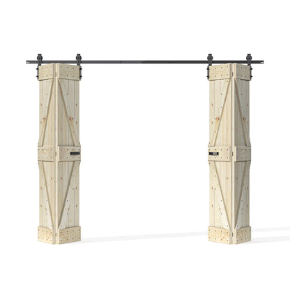 24in./28in./30in./32in./36in./42in./48in./60in./72in.x 84in. Embossing Bi-Fold Barn Door With Sliding Hardware Kit