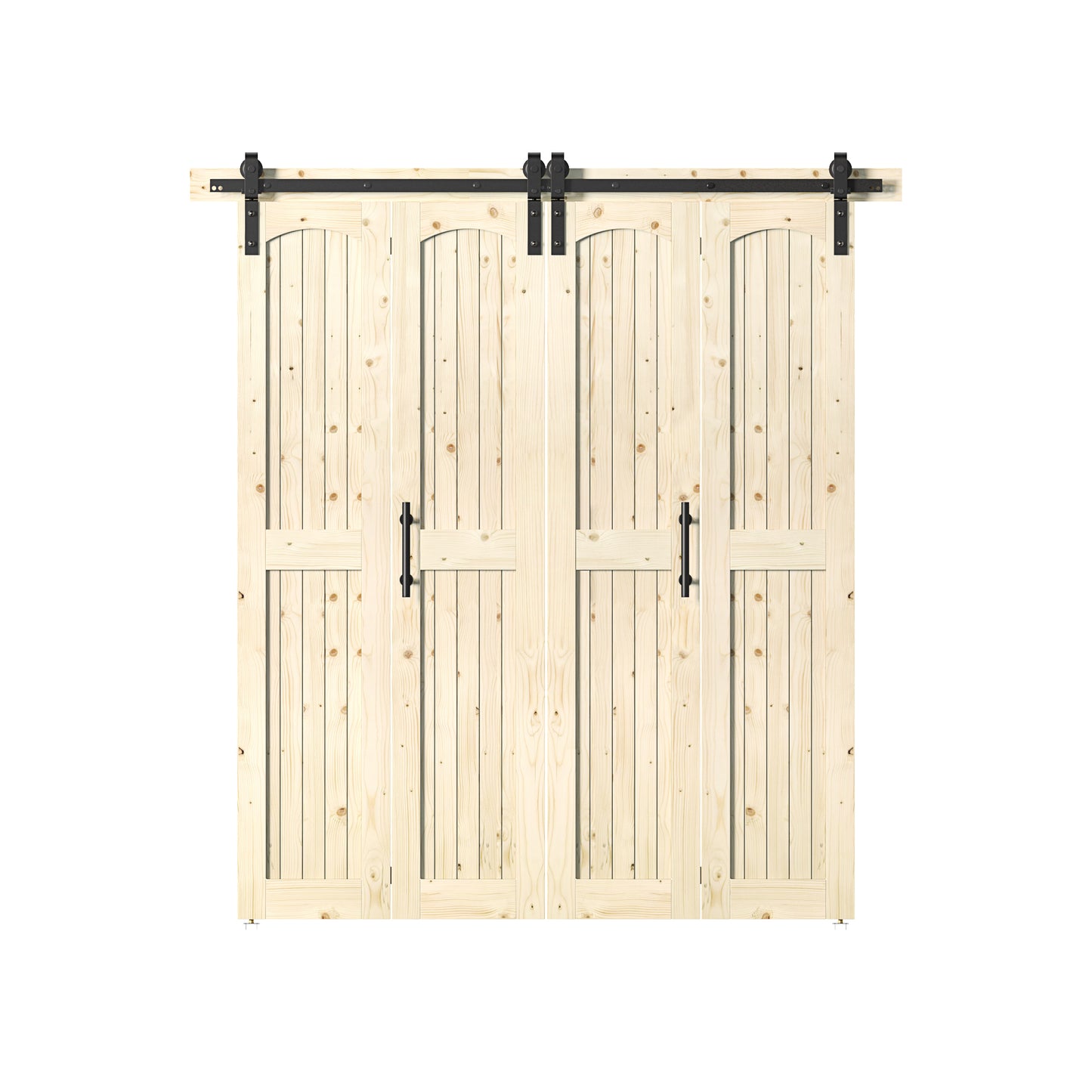 Coast Sequoia Assembled Arch Top  30in./32in./36in./44in./48in.  x 84in. Knotty Pine Wood Unfinished Bi-Fold Door With Hardware Kit