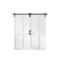 24in./28in./30in./36in./44in./48in./60in./72in./96in. x 84in. MDF Bi-Fold Barn Door with Hardware Kit ,Covered with Water-Proof PVC Surface, White, H-Frame