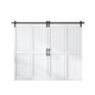 24in./28in./30in./36in./44in./48in./60in./72in./96in. x 84in. MDF Bi-Fold Barn Door with Hardware Kit ,Covered with Water-Proof PVC Surface, White, H-Frame