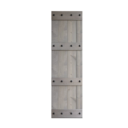 Castle Series  24in/30in/36in/42in x 84 in  Finished Knotty Pine Wood Sliding Barn Door Without Hardware Kit