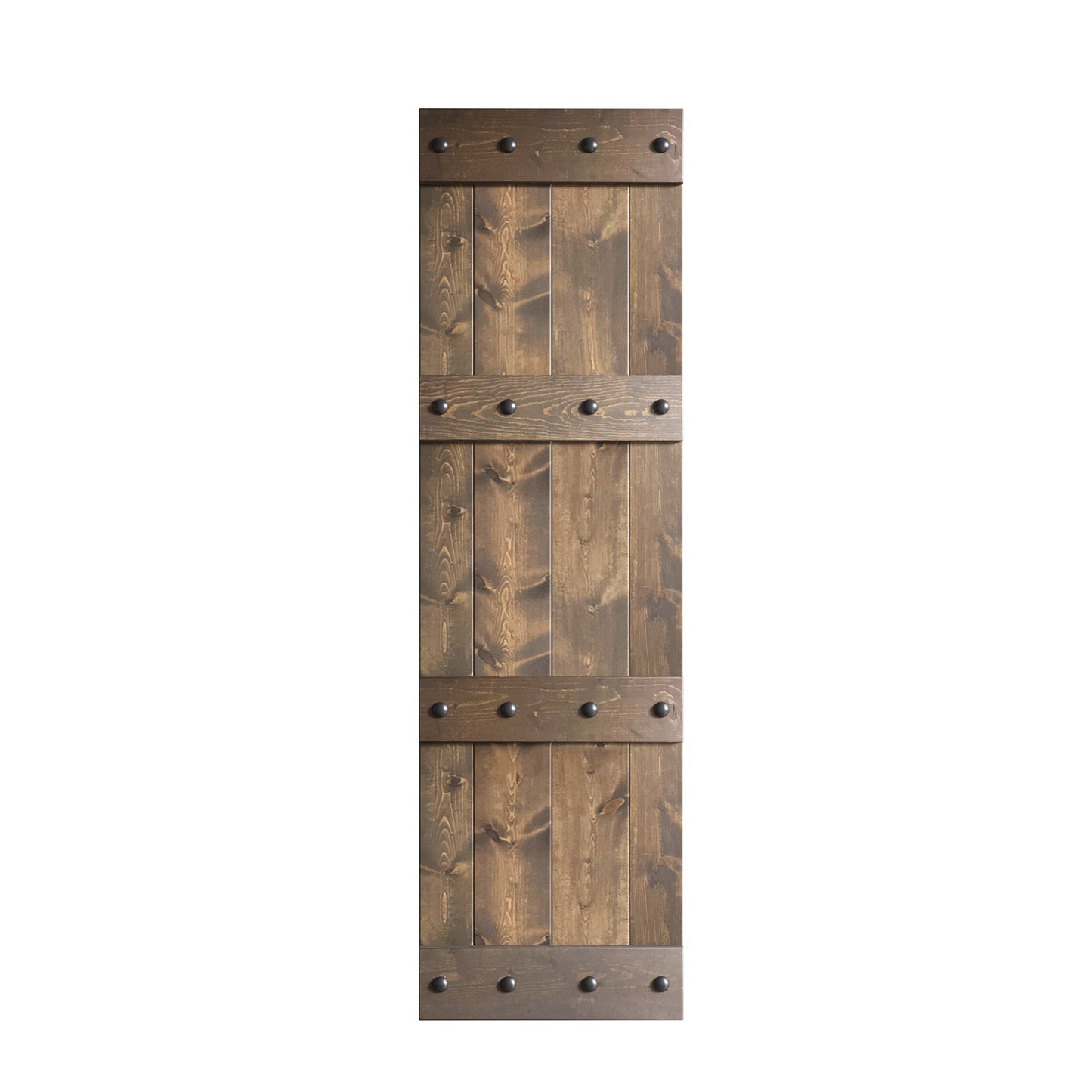 Castle Series  24in/30in/36in/42in x 84 in  Finished Knotty Pine Wood Sliding Barn Door Without Hardware Kit