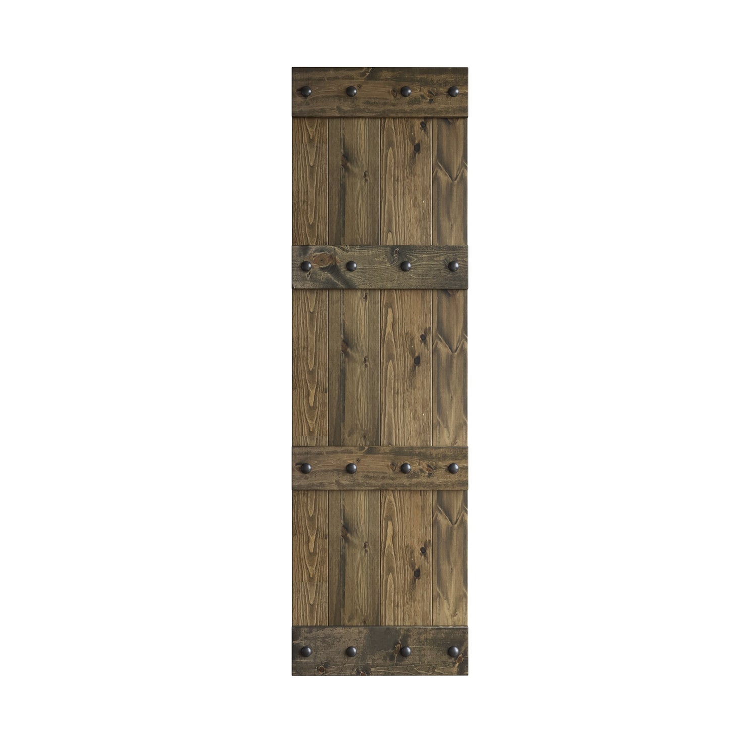 Castle Series  24in/30in/36in/42in x 84 in  Finished Knotty Pine Wood Sliding Barn Door Without Hardware Kit